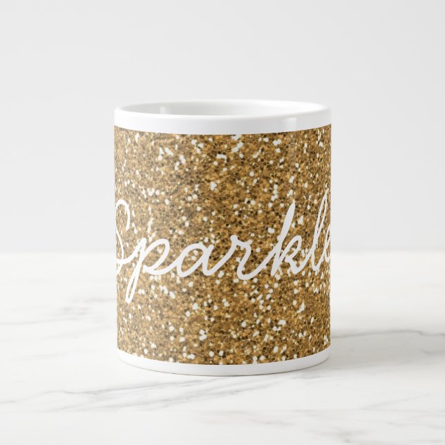 Tasse Géante Parties scintillant Gold Glam Faux (Devant)