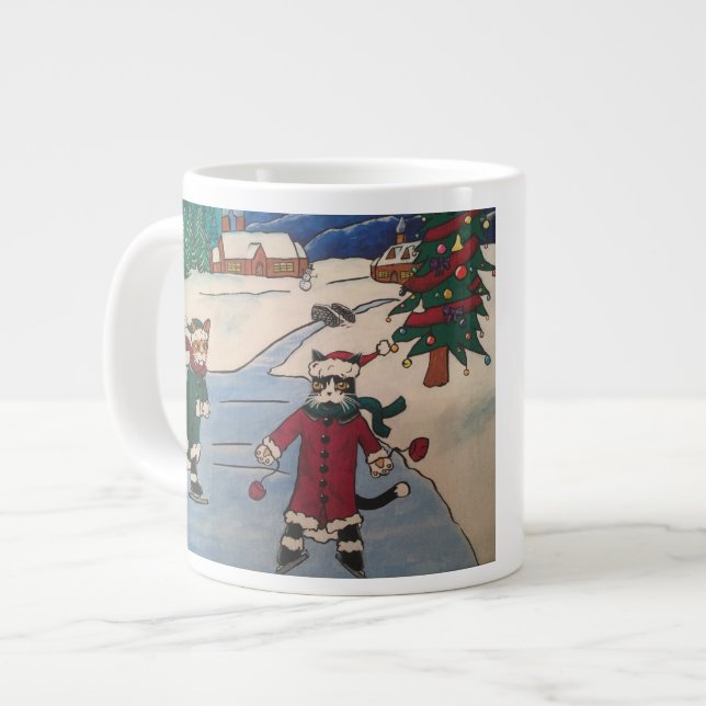 Tasse Géante Patinage sur glace de Noël (Devant gauche)