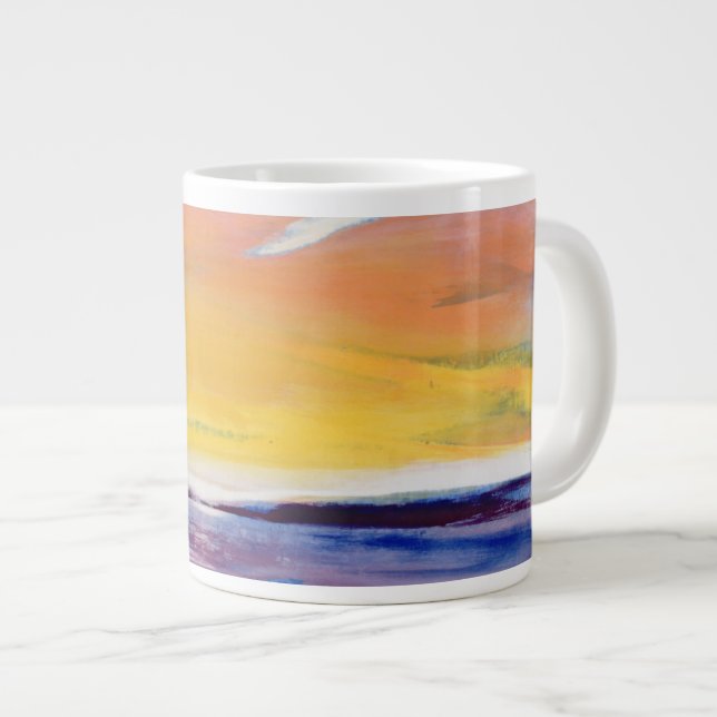 Tasse Géante Paysage marin de soirée (Devant droit)