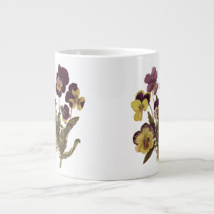 Tasse Géante Pensées Vintage en Fleurs, Fleurs de Jardin Floral