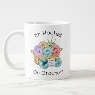 Tasse géante personnalisée 'Accro au crochet'