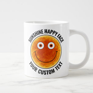 Tasse géante personnalisée avec visage heureux Sun