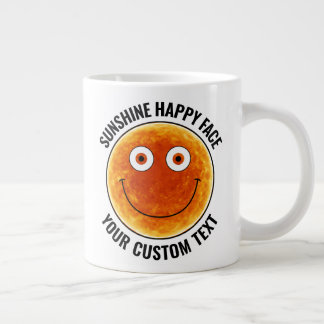 Tasse géante personnalisée avec visage heureux Sun