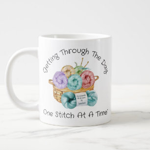 Tasse géante personnalisée Une maille à la fois