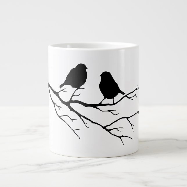 Tasse Géante Personnaliser de la couleur Deux oiseaux dans l'ar (Devant)