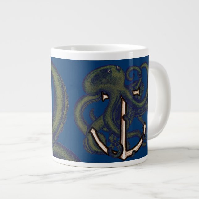 Tasse Géante Pieuvre à vapeur sur Ancre (Devant droit)
