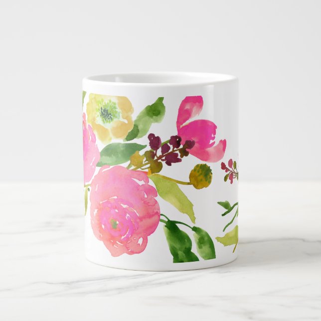 Tasse Géante PixDezines floral/aquarelle/ranunculus (Devant)