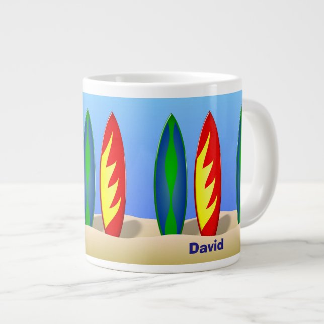 Tasse Géante Planches de surf Surfer Dude (Devant droit)