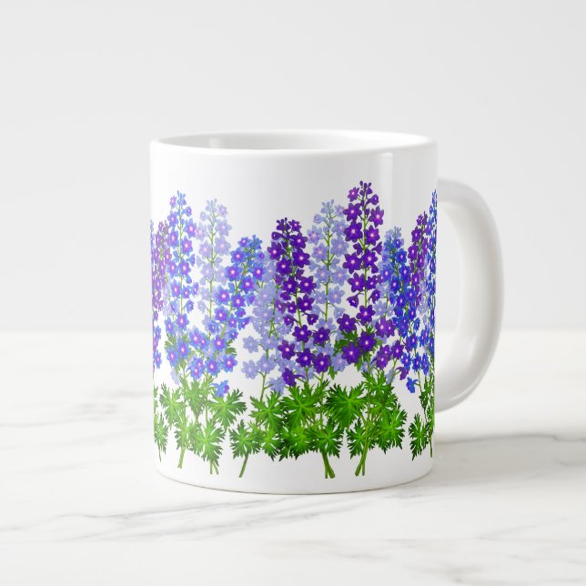 Tasse Géante Plat de jardin floral de Delphinium Larkspur Spéci (Devant droit)