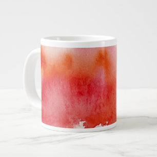 Tasse Géante Pointe rouge, aquarelle main abstraite peinte