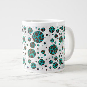 Tasse Géante Points Leopard Brown et Turquoise PrintPolka
