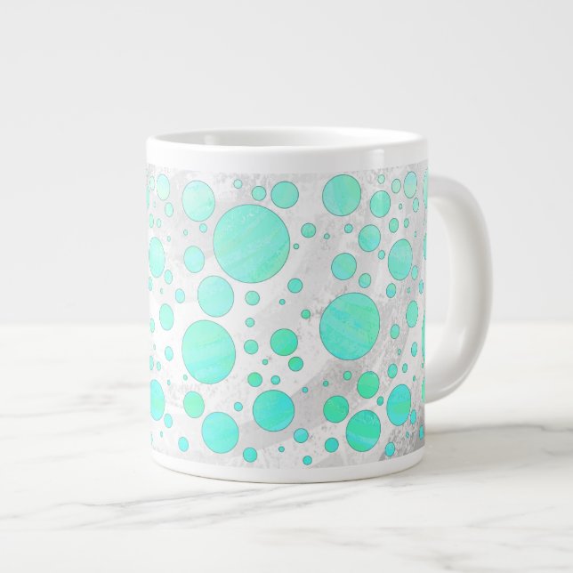 Tasse Géante Pois bleu Mint Ice Aqua (Devant droit)