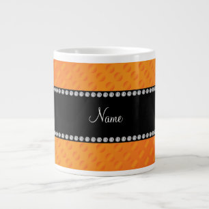 Tasse Géante pois orange de nom personnalisé