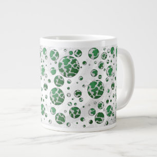 Tasse Géante Polis Dot Vache vert et blanc Impression
