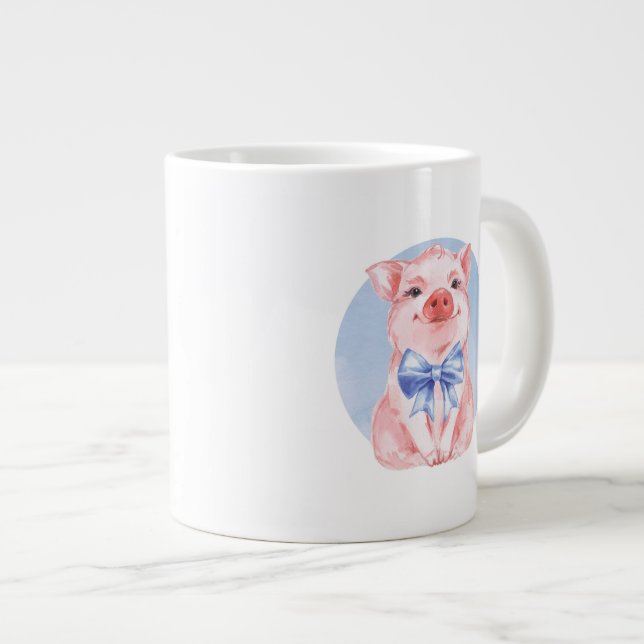 Tasse Géante Porcelet mignon et arc (Devant droit)