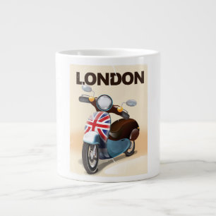 Tasse Géante Poster de voyage London vintage scooter union jack