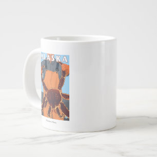 Tasse Géante Poster des Vintage voyage de King Crab et Fishman