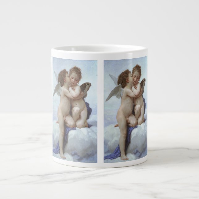 Tasse Géante Premier Baiser par Bouguereau, Anges victoriens d' (Devant)