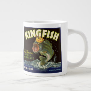 Tasse Géante Produit vintage Can Étiquette Art, Kingfish Aspara