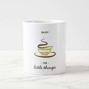 Tasse Géante Profitez des petites choses, dessin de café mignon