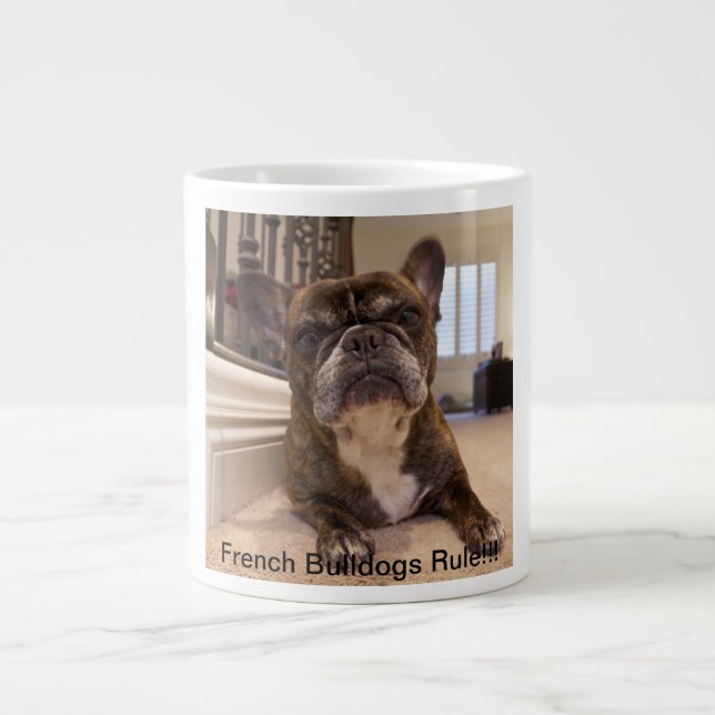 Tasse Géante Règle de bouledogues français (Devant)