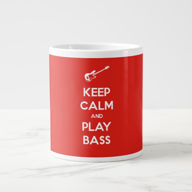 Tasse Géante Restez calme et jouer basse (Devant)