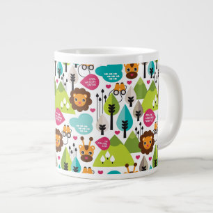 Tasse Géante rétro faune de lion de safari d'enfants