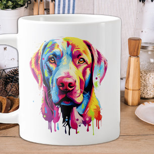 Tasse Géante Retro Labrador Retriever Pop Art Chien coloré