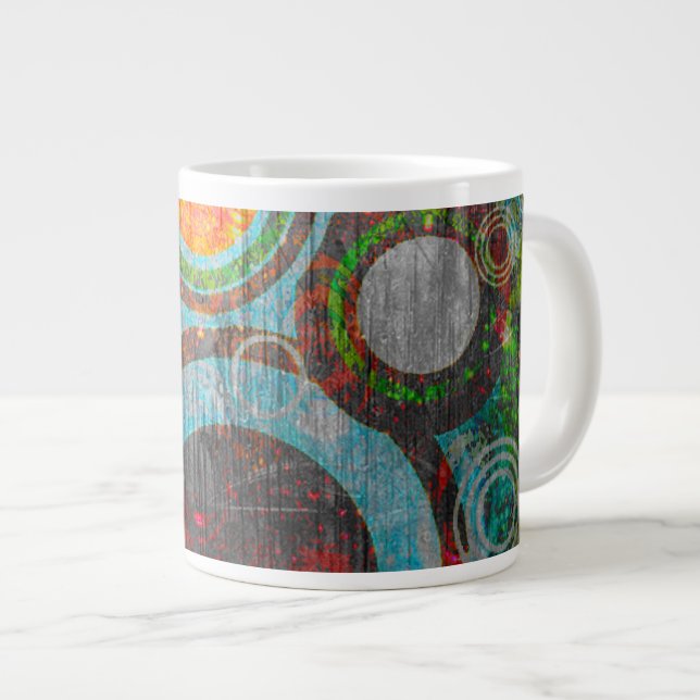 Tasse Géante Rétros cercles grunges (Devant droit)