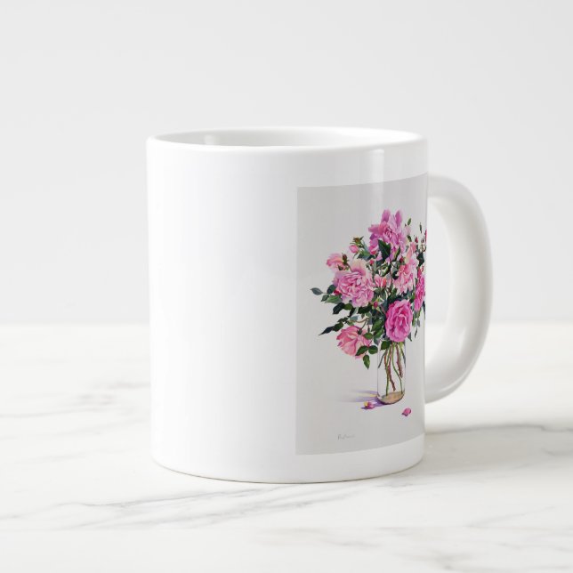 Tasse Géante Roses dans un pot en verre (Devant droit)