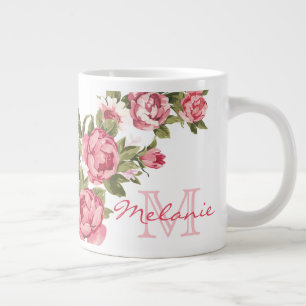 Tasse Géante Roses roses roses roses rousses Vintages Nom de l'
