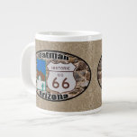 Tasse Géante Route historique 66 ~ Oatman, Arizona<br><div class="desc">Cette nostalgique Arizona Route 66 style autocollant ovale présente Oatman, Arizona qui est l'une des nombreuses villes le long de la route historique US 66 connue comme Main Street of American et la route mère. C'est une destination le long de la Route 66 historique en Arizona où les burros circulent...</div>