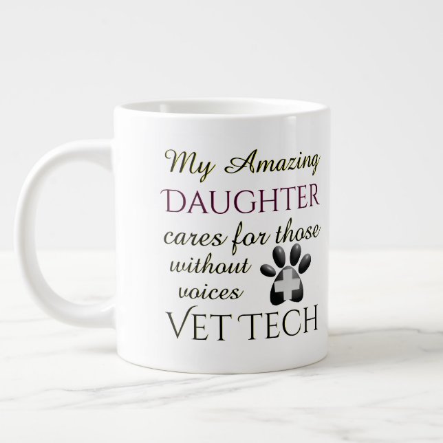 Tasse Géante Sans Voix La Fille Vet Tech (Gauche)