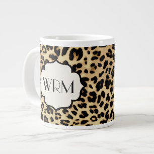Tasse Géante Sassy Empreinte de léopard Monogramme