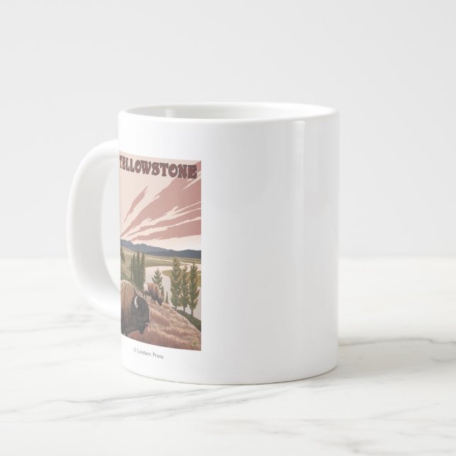 Tasse Géante Scène de YellowstoneBison (Devant gauche)
