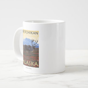 Tasse Géante Scène du caribou - Ketchikan, Alaska
