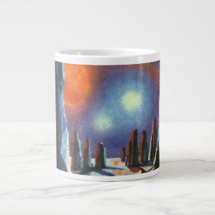 Tasse Géante Science-fiction vintage de planète étrangère avec
