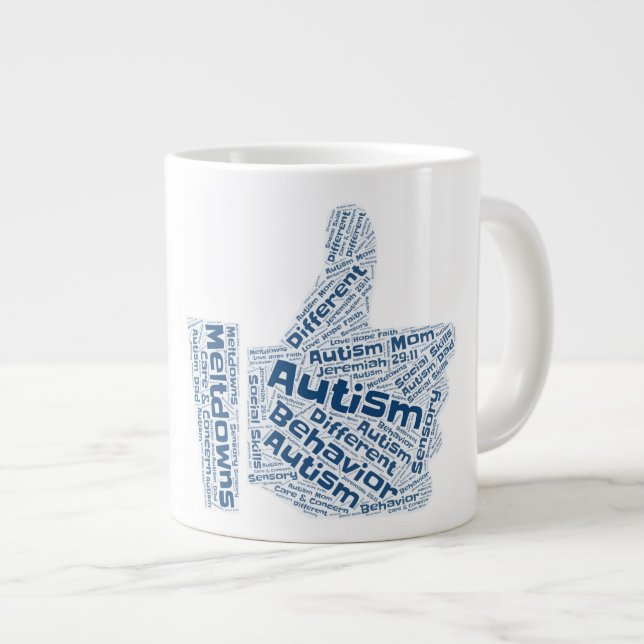 Tasse géante - Sensibilisation à l'autisme (Devant droit)