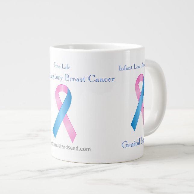 Tasse Géante Sensibilisation au cancer (Devant droit)