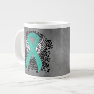 Tasse Géante Sensibilisation turquoise au soutien du carbone
