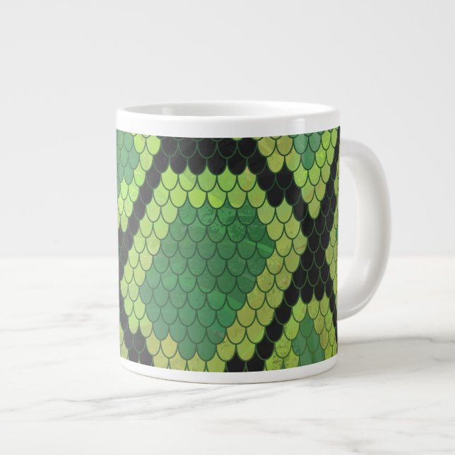 Tasse Géante Serpent noir et vert (Devant droit)