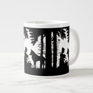 Tasse Géante Silhouette Noire Rouge Hood Wolf Woods