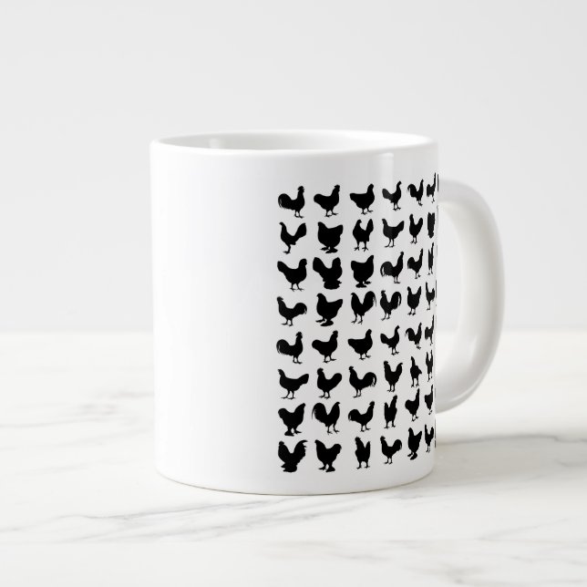 Tasse Géante Silhouettes de poulet (Devant droit)