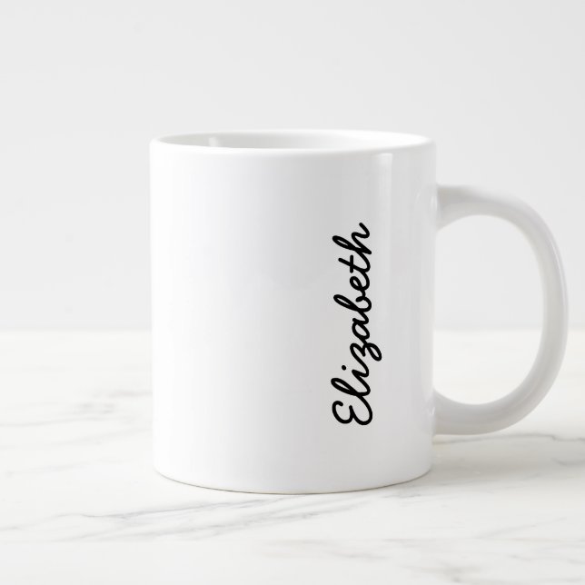 Tasse Géante Simplement Blanc Couleur Solide Personnalisez-Le P (Droite)