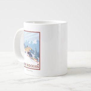Tasse Géante Ski De Neige - Les Rocheuses