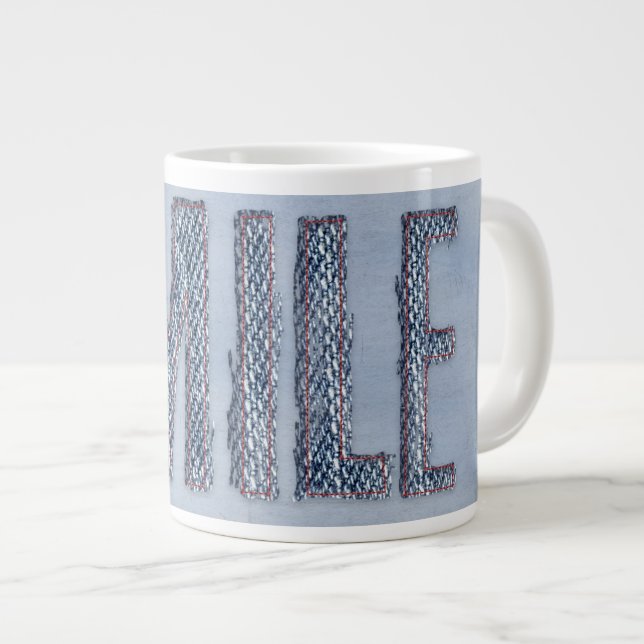 Tasse Géante sourire effilé en denim (Devant droit)