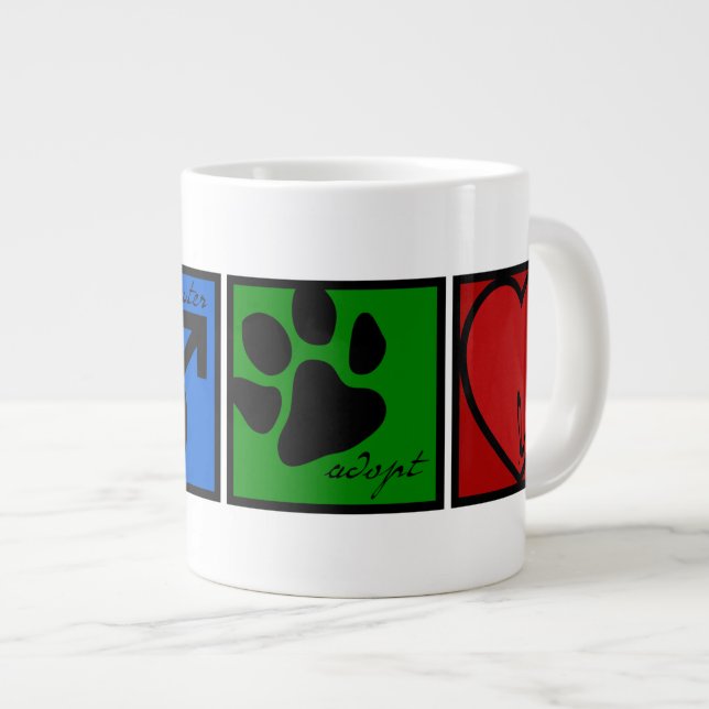 Tasse Géante Spay-Neuter-Adopt-Love (Devant droit)