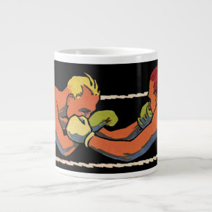 Tasse Géante Sports Art Déco vintage Boxe, Boxers Punching