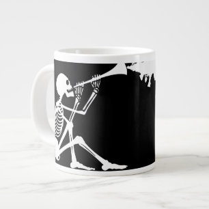 Tasse Géante Squelette Jouer une corne Faire de la musique