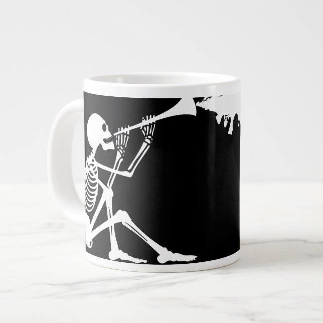 Tasse Géante Squelette Jouer une corne Faire de la musique (Devant gauche)